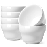 LE TAUCI Bouillon cups 8oz set of six in white, ideal for petite desserts.