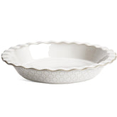 LE TAUCI 9-inch ceramic pie pan with fireworks design for even baking.