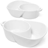 LE TAUCI chip and dip bowls in white ceramic for a clean, versatile dining look.
