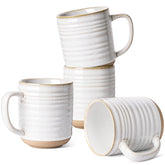 LE TAUCI Arctic White 18oz mug set, front view, ideal for daily coffee rituals.