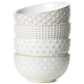 LE TAUCI embossed exterior Arctic white bowl with unique pattern for serving desserts