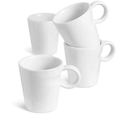 LE TAUCI 5 oz espresso mug front view, white ceramic, ideal for double shots
