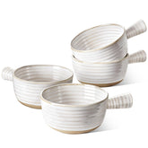 LE TAUCI French Onion Soup Bowls set of 4 in Arctic White ideal for serving soups.