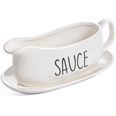LE TAUCI 16oz gravy boat with pour spout for smooth sauces and gravies.