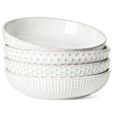 LE TAUCI pasta bowl with embossed exterior pattern 1 for rustic charm and ample capacity