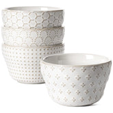 LE TAUCI 8 oz Arctic White bowls for desserts, dips, and small portions.