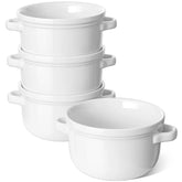 LE TAUCI soup bowls with handles showing easy transport of hot servings