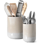 LE TAUCI large glaze marble gray ceramic utensil holder keeps spatulas within reach