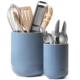 LE TAUCI utensil holder set in dusty blue keeps spatulas neatly accessible