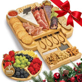 Leaf & Grain charcuterie board with drawer showing hidden storage for knives.