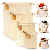 Leafico muslin bags with drawstrings for versatile travel and storage