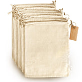 Leafico organic cotton produce bags 8x10 open pack ideal for groceries and snacks