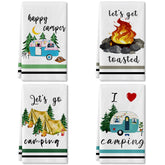 Lebsitey camping towels tent pattern ideal for outdoor meals and quick cleanup