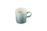 Le Creuset espresso mug 3 oz with sea salt glaze, ideal for a precise shot.