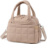 LEDAOU lunch box for women with quilted front-pocket design for easy access.