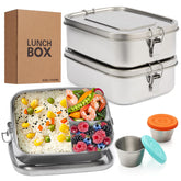 LEEPENK 2-pack lunch container with 3-compartment design for organized meals.