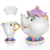 LEEPENK Mrs Potts teapot with gold glaze for elegant tea service
