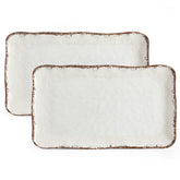 LEHAHA farmhouse rectangular white platter set with a generous surface for large servings