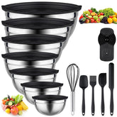 Leidawn mixing bowls with lids seven-piece nesting set for compact storage.