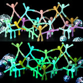Leitee glow magnetic people green magnet on fridge, colorful decor and glow feature