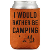 LEJIAJINW leather 12oz koozie for camping and outdoor use.