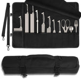 lelezone knife roll bag open showing 11 slots for organized travel