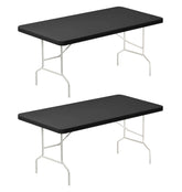 Lemict picnic tablecloth on a 72x30 table for outdoor dining.