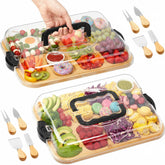 LemonRoad charcuterie board with lid provides organized multi-section presentation.