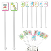 LemonRoad mahjong stirrers with the top pattern elevate drinks and party ambiance.