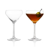 LEMONSODA hand-blown martini glasses, 6 oz, ideal for elegant classic cocktails at home.