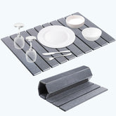 LENONE large stone drying mat on kitchen counter speeds air-drying.