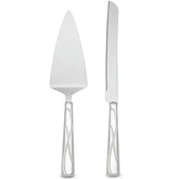 Lenox Adorn cake knife with ribbon motif for elegant wedding cake service.