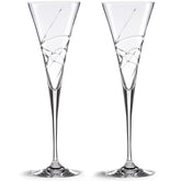 Lenox Adorn crystal toasting flute close-up shows the swirling tendril pattern, ideal for weddings