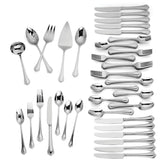 Lenox Alcott 89-piece flatware set for twelve enhances family dinners with timeless elegance.