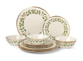Lenox Holiday dinner plates with 24K gold trim for festive dining