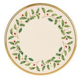 Lenox holiday salad plate with holly motif enhances festive table decor