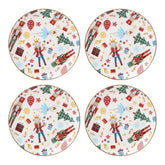 Lenox Nutcracker Ballet plate close-up with gold trim for festive tables.