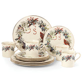Lenox Winter Greetings dinner plate with holly and gold trim for festive tables