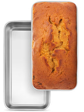 Leonyo 2-pack loaf pans, 9x5 stainless steel, durable bakeware for bread and cake batter.