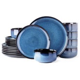 LERATIO ceramic dinnerware blue 18-piece set for stylish family meals