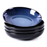 LERATIO blue pasta bowls set viewed front for family meals and generous servings.