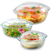 Le'raze 6-piece glass tureen dishes for easy viewing while baking