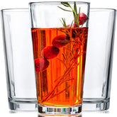 Le'raze 16oz drinking glasses set for cocktails, water, and iced tea.