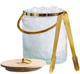 Le'raze glass ice bucket with airtight lid keeps ice fresh for longer.