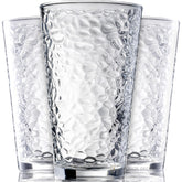 Le'raze hammered glass cups 16oz front view showcasing versatile entertaining