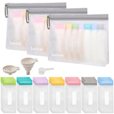 Lerine travel set with single-dose bags for on-the-go shakes