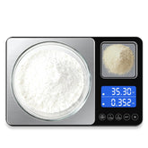 Letron large-plate scale with 33 lb capacity for bulk ingredients and flour prep.