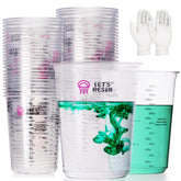 LET'S RESIN 32oz mixing cups with clear interior for precise resin measurements.