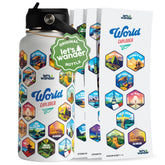 LET'S WANDER World Explorer bottle front view, 32oz capacity for all-day hydration.