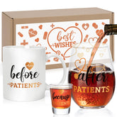 Levfla before-patients mug in rose gold for morning boost.